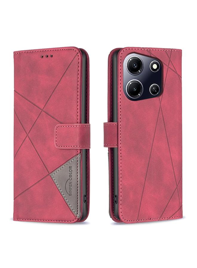 Zaboon Case For Infinix Note 30i Magnetic Buckle Rhombus Texture Leather Phone Case - Image 1