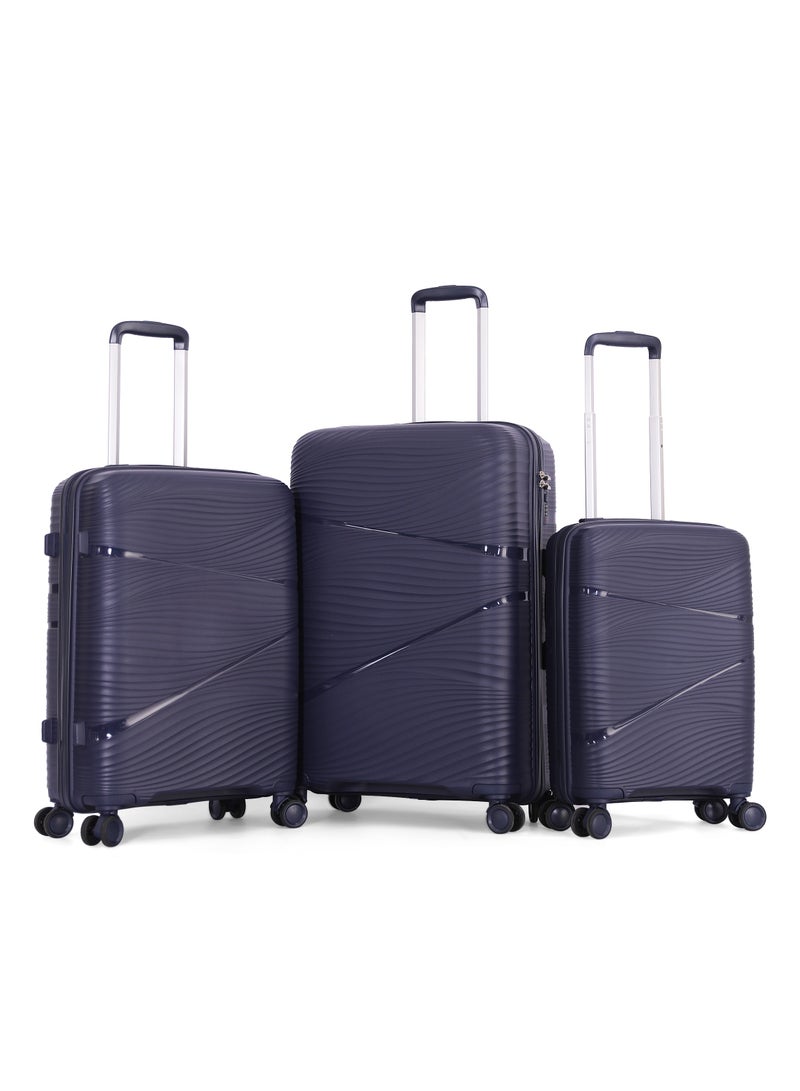 Sonada Trolley Bags 3 PCS Set Hardside Suitcase,Blue - Image 1