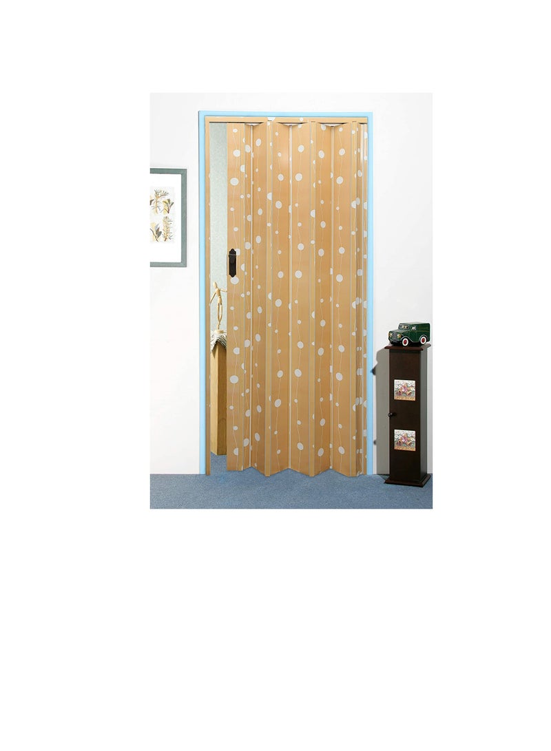 ROBUSTLINE Folding Door Sliding Cream Color with White Design  - Image 1