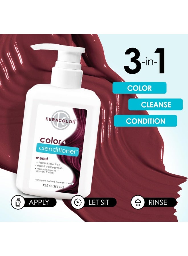 كيراكلر صبغة شعر كيراكولور كلينديشنر ميرلوت - بلسم لترسيب لون الشعر شبه الدائم، لم يتم الإساءة إلى الحيوانات لتصنيعه، 12 أونصة سائلة. أوز. - Image 4