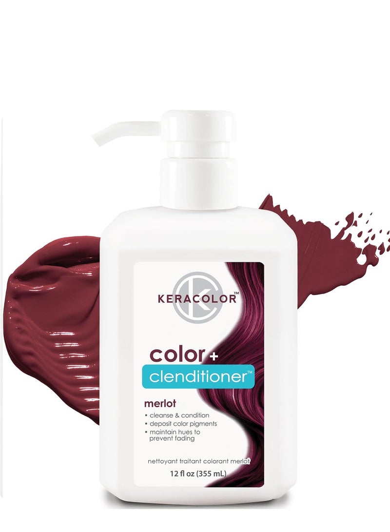 كيراكلر صبغة شعر كيراكولور كلينديشنر ميرلوت - بلسم لترسيب لون الشعر شبه الدائم، لم يتم الإساءة إلى الحيوانات لتصنيعه، 12 أونصة سائلة. أوز. - Image 1