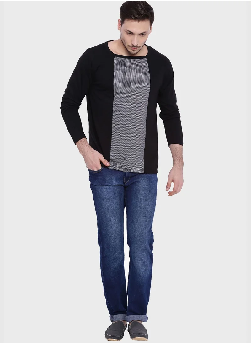 Campus Sutra Color block T-shirt