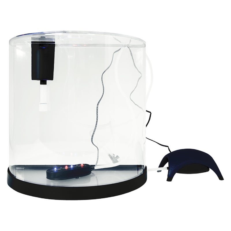 Tetra 3 Gallon Small Fish Tank, Aquarium Starter Kit, with Filter, Air pump, & Color Changing Light, Half Moon shape, for Gold Fish & Betta - Image 2