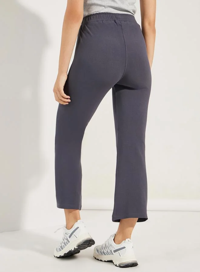 Styli Solid Fit and Flare High Rise 3/4 Leggings