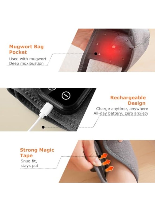 PGG Wireless 3-in-1 Heated Ankle Massager with Vibration, 6 Temp Levels & 5 Massage Modes – Portable Ankle Support for Achilles Tendonitis & Plantar Fasciitis Pain Relief, For Home & Office Use - Image 3
