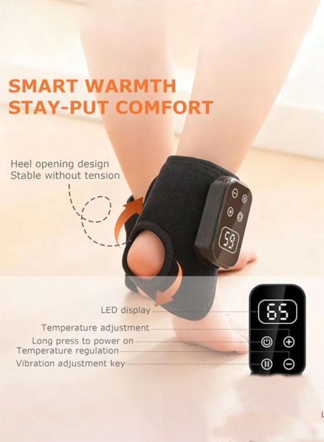 PGG Wireless 3-in-1 Heated Ankle Massager with Vibration, 6 Temp Levels & 5 Massage Modes – Portable Ankle Support for Achilles Tendonitis & Plantar Fasciitis Pain Relief, For Home & Office Use - Image 5