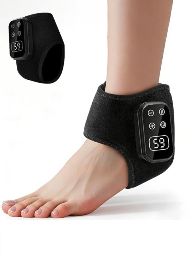 PGG Wireless 3-in-1 Heated Ankle Massager with Vibration, 6 Temp Levels & 5 Massage Modes – Portable Ankle Support for Achilles Tendonitis & Plantar Fasciitis Pain Relief, For Home & Office Use - Image 1