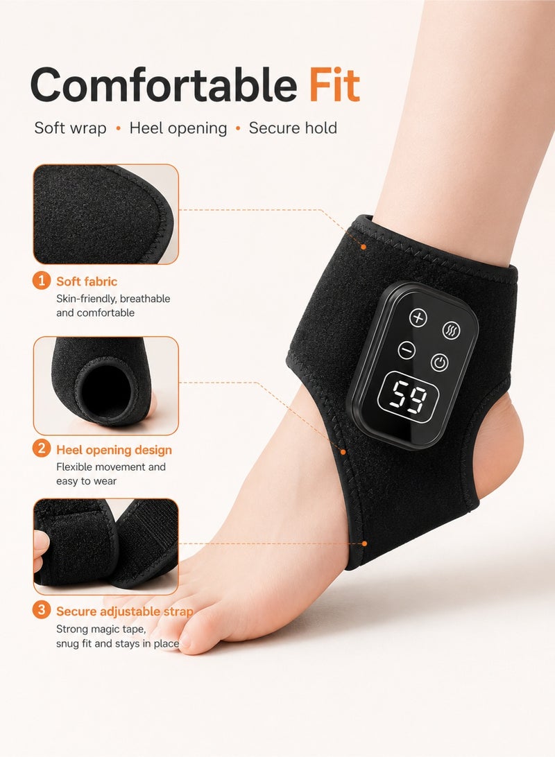 PGG Wireless Heated Air Compression Foot & Ankle Massager – 3-in-1 Deep Tissue Vibration Therapy, 6 Heat Levels 5 Massage Modes – Plantar Fasciitis & Achilles Pain Relief Portable Leg Circulation Support - Image 5