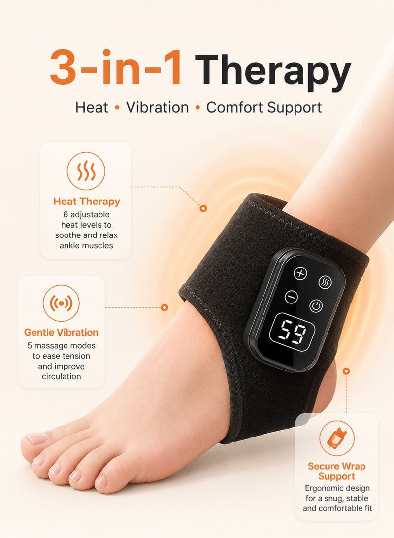 PGG Wireless Heated Air Compression Foot & Ankle Massager – 3-in-1 Deep Tissue Vibration Therapy, 6 Heat Levels 5 Massage Modes – Plantar Fasciitis & Achilles Pain Relief Portable Leg Circulation Support - Image 2