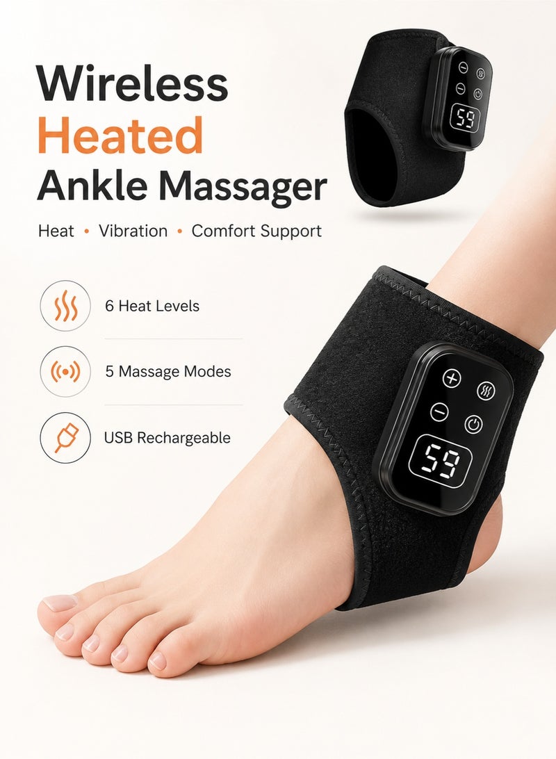 PGG Wireless Heated Air Compression Foot & Ankle Massager – 3-in-1 Deep Tissue Vibration Therapy, 6 Heat Levels 5 Massage Modes – Plantar Fasciitis & Achilles Pain Relief Portable Leg Circulation Support - Image 1