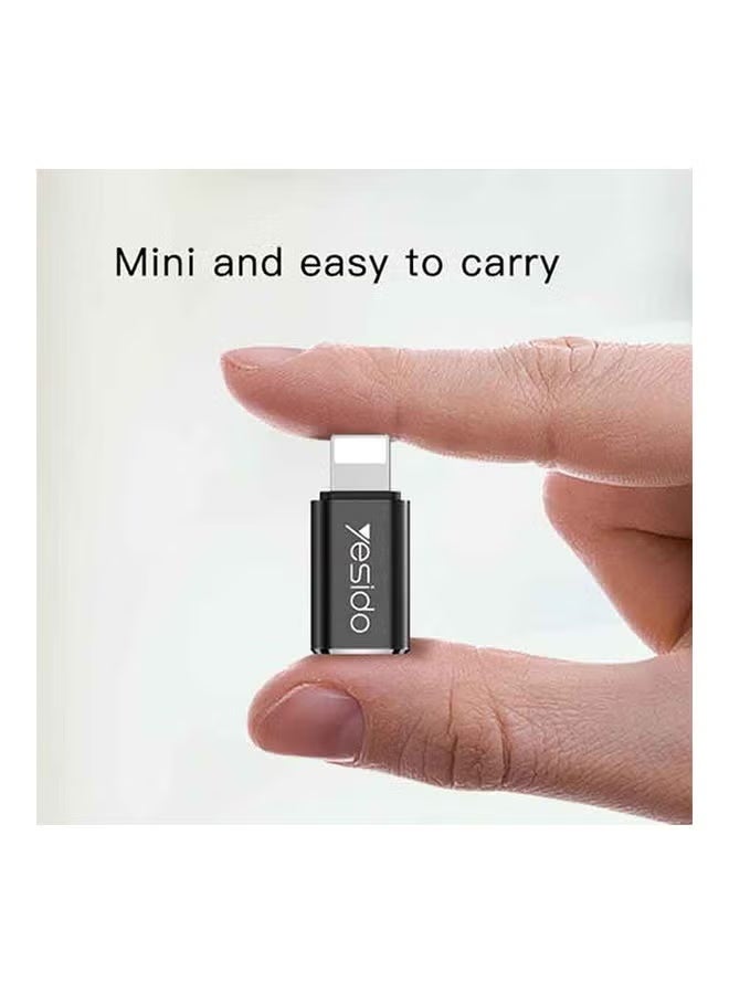 Yesido Type-C To Lightning Connector Adapter Super Fast Charging And Data Transfer Black,  [Slim Design, Side-by-Side Use] Type-C To Lightning Charger Converter Connector, Type-C To Lightning Adapter  Compatible with multiple devices, for charging and data transfer - Image 3