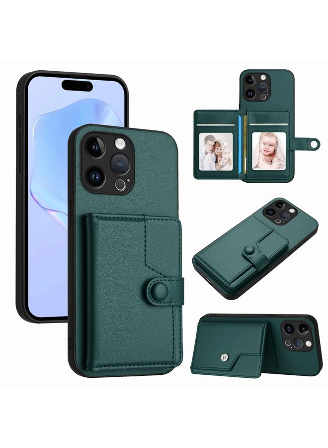 S-TOP Case For iPhone 15 Pro Max Button Card Bag RFID Anti-theft Phone Case - Image 1