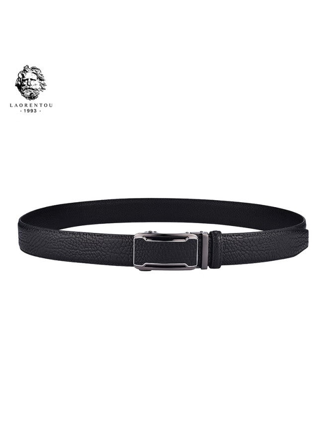 Laorentou Men's Genuine Leather Automatic Buckle Belt Business Casual Men's Belt Simple Middle-aged And Youth Belt Birthday Gift - Image 5