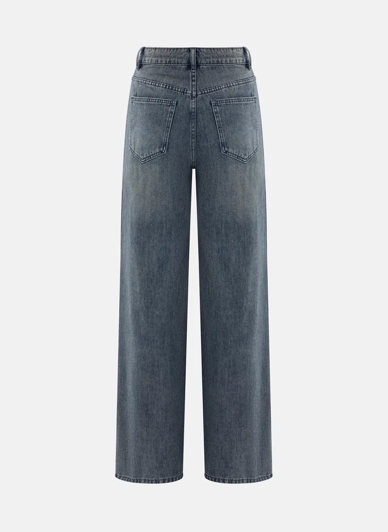 Lichi Loose distressed jeans with waist ties