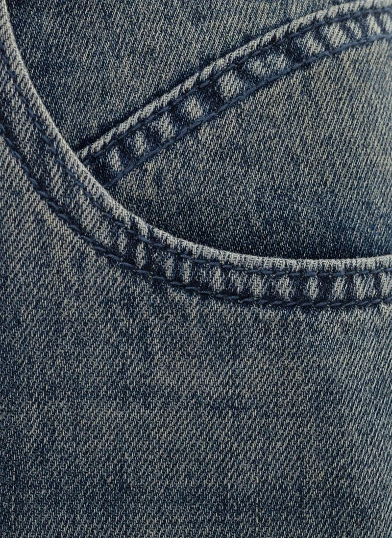 Lichi Loose distressed jeans with waist ties