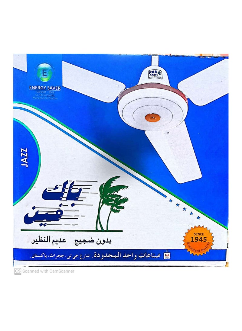 Pakistani - CEILING FAN 56" WHITE JAZZ PLAIN PAK - Image 1