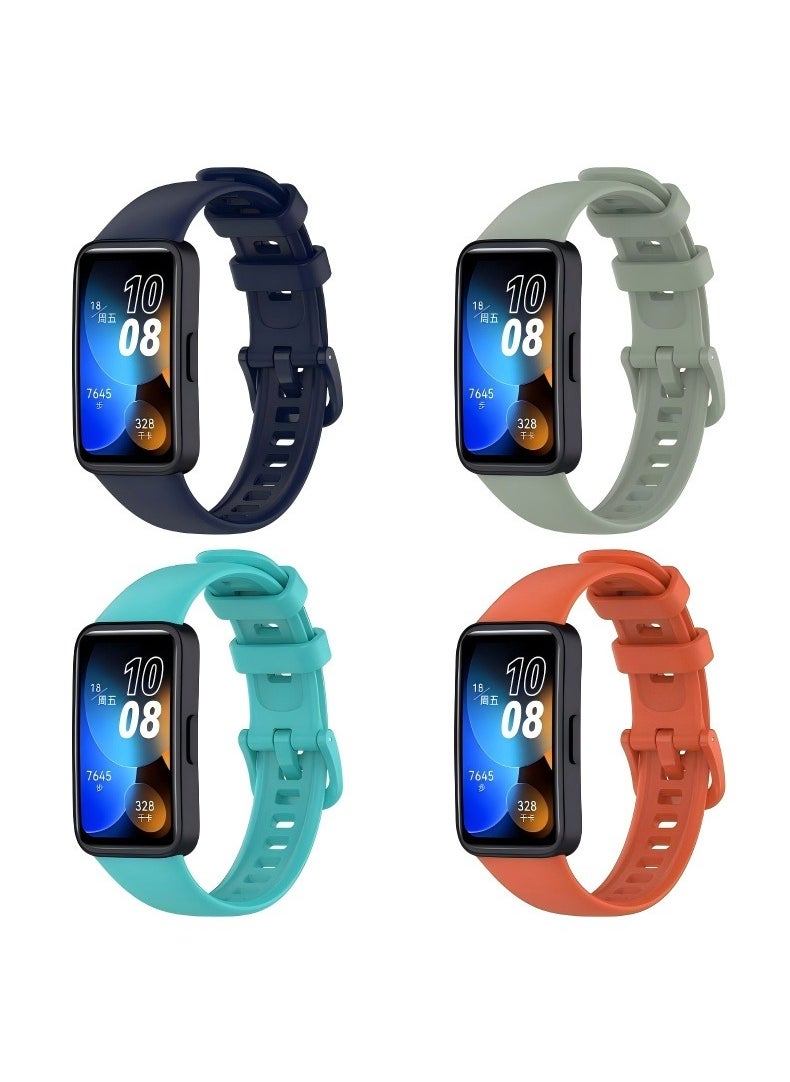 HW 4Pcs Silicone Watchband For Huawei Band 8 Huawei Band 9 Strap SmartWatch WristbandBracelet Wriststrap Sport Replacement  - Image 1