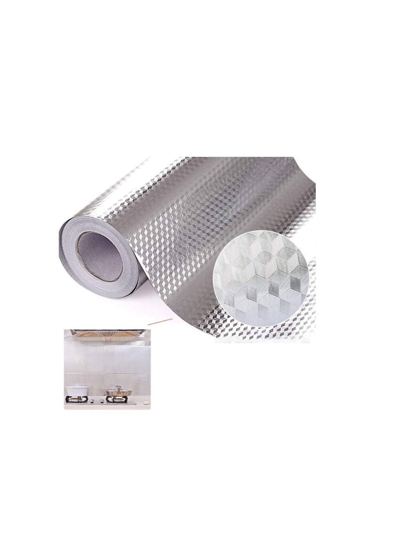 Captaintech Cabinet kitchen Oil-proof Wallpaper Stickers,High Temperature Cooktop Anti-smoke Tile Wall Stickers Self Adhesive thick Aluminum Foil tin Foil (60CM*500CM) - Image 1