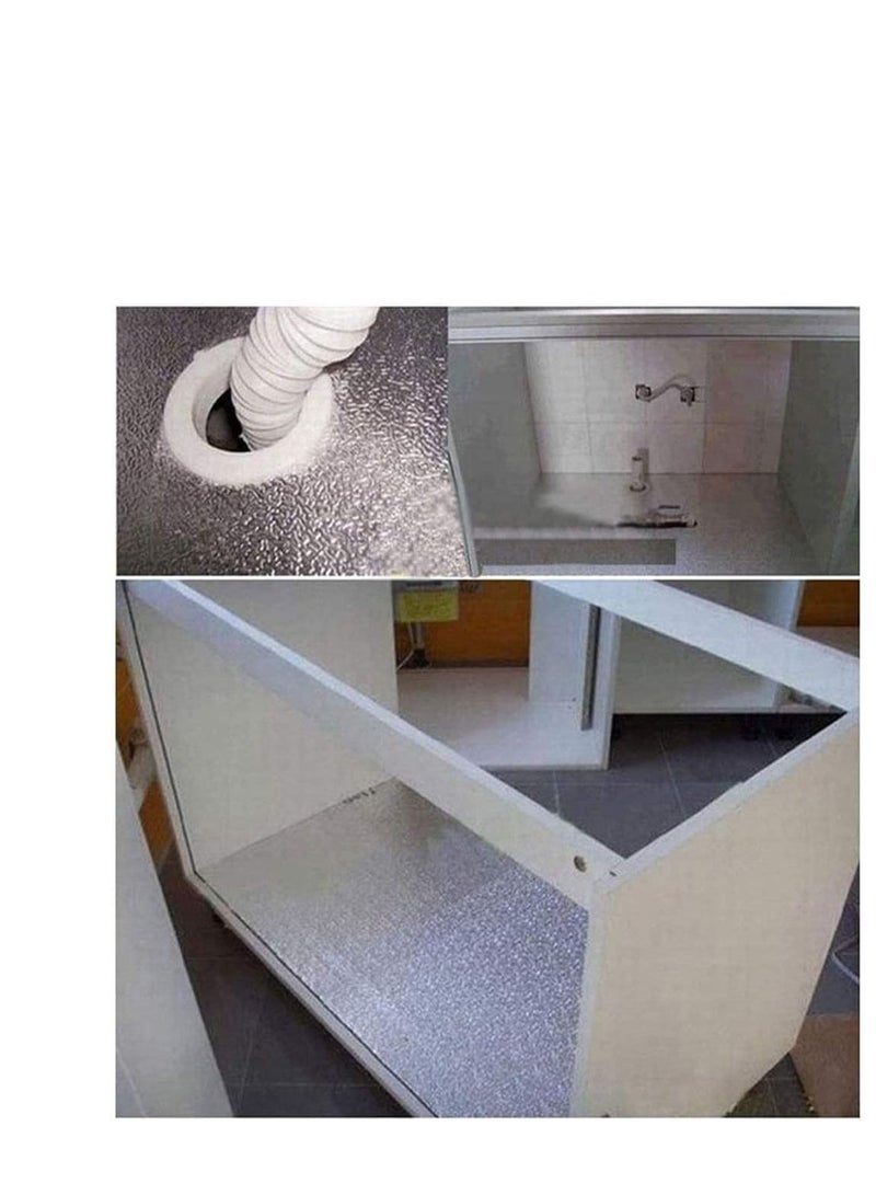 Captaintech Cabinet kitchen Oil-proof Wallpaper Stickers,High Temperature Cooktop Anti-smoke Tile Wall Stickers Self Adhesive thick Aluminum Foil tin Foil (60CM*500CM) - Image 2