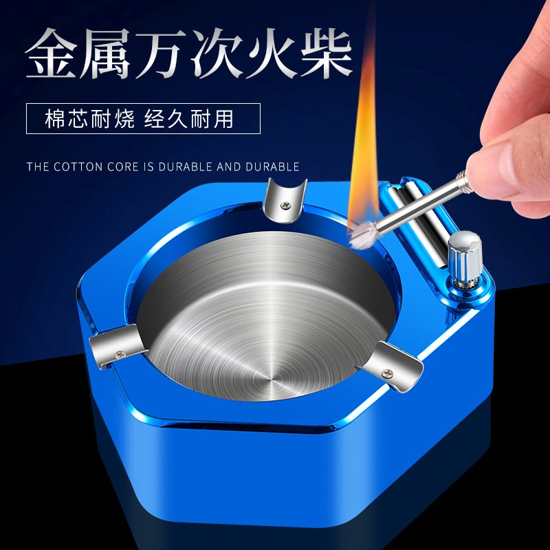 Internet Celebrity Ten Thousand Match Ashtray Living Room Desk Creative Trend Kerosene Lighter Ashtray Formulation Gift - Image 3