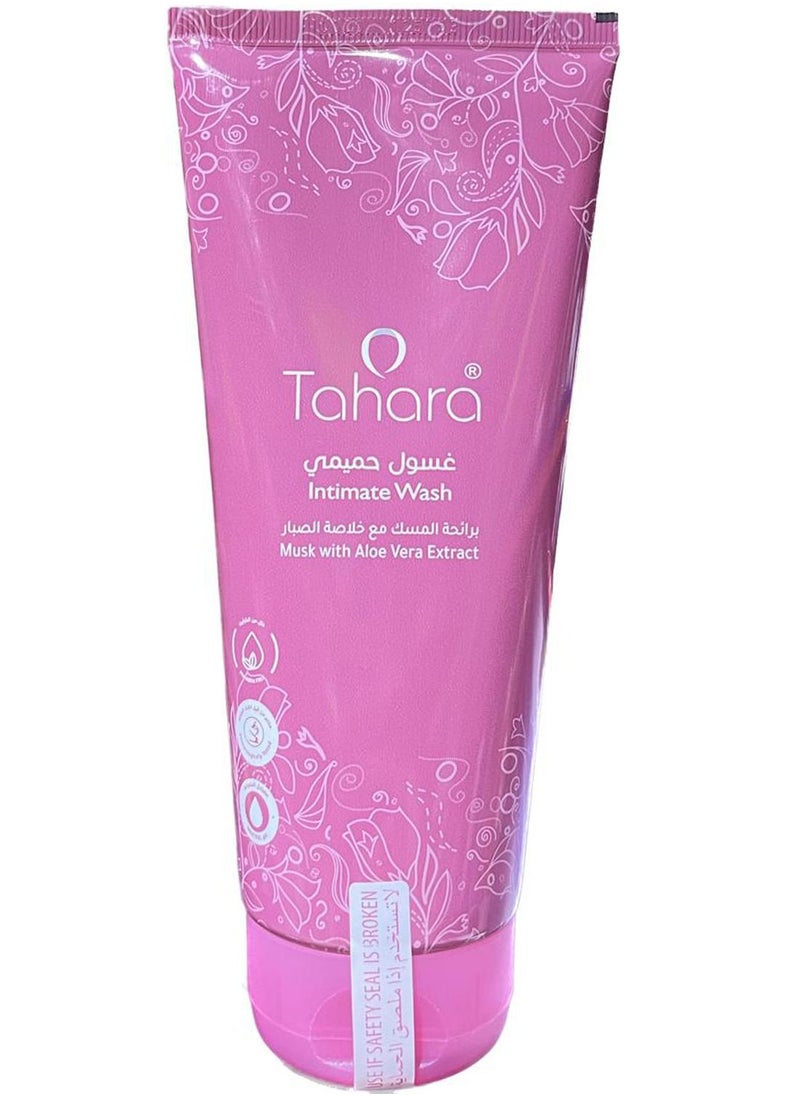 Intimate wash with the scent of musk with aloe vera 200 ml with a pack of wet wipes with the scent of musk with aloe vera containing 20 wipes. white 4g