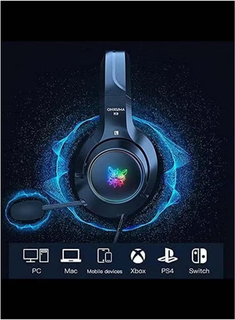 ONIKUMA K9 Wired Gaming Headset - Professional E-Sports Headphones for PC - Image 5