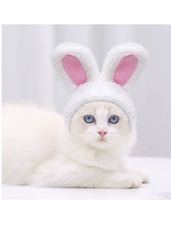 A.M Easter Bunny Ear Cat Hat Adjustable Pet Costume Headband Cute Kitten Puppy Cap Soft Warm Teddy Headwear  - Image 1
