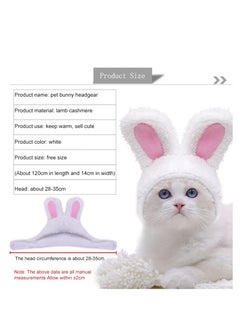 A.M Easter Bunny Ear Cat Hat Adjustable Pet Costume Headband Cute Kitten Puppy Cap Soft Warm Teddy Headwear  - Image 2