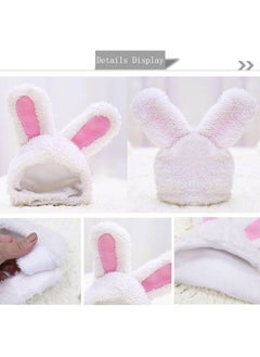 A.M Easter Bunny Ear Cat Hat Adjustable Pet Costume Headband Cute Kitten Puppy Cap Soft Warm Teddy Headwear  - Image 3