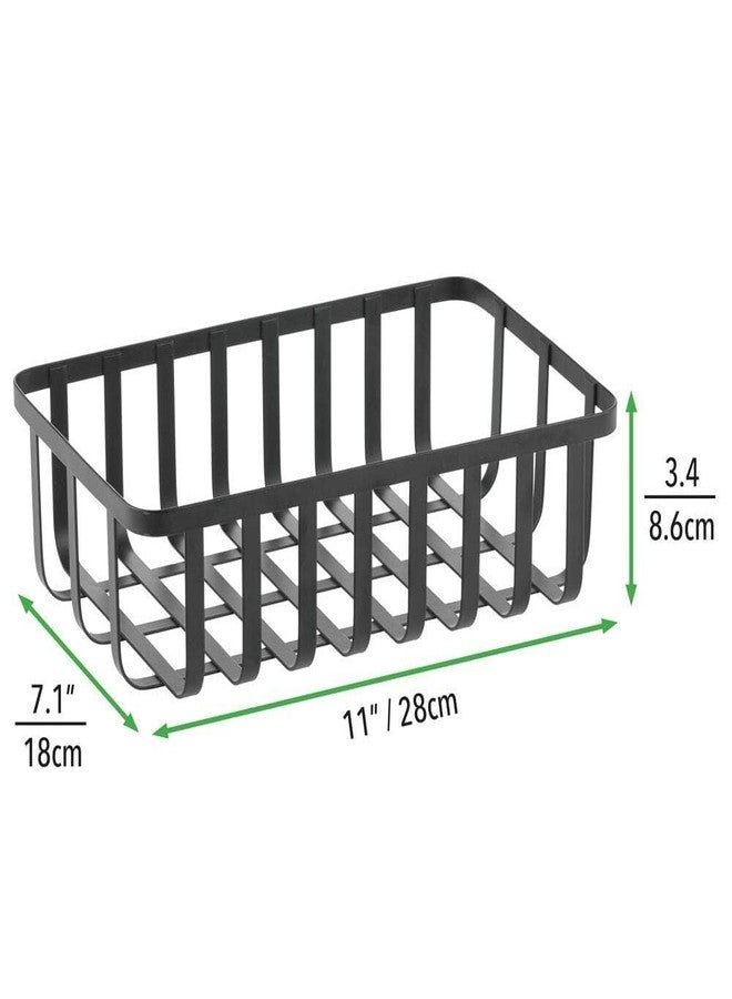 OGFC 28641 Farmhouse Metal Storage Organizer Basket Bin - for Office, Entryway, Closet, Cabinet, Bedroom, Laundry Room, Nursery, Kids Toy Room - Medium, 2 Pack - Black - Image 4