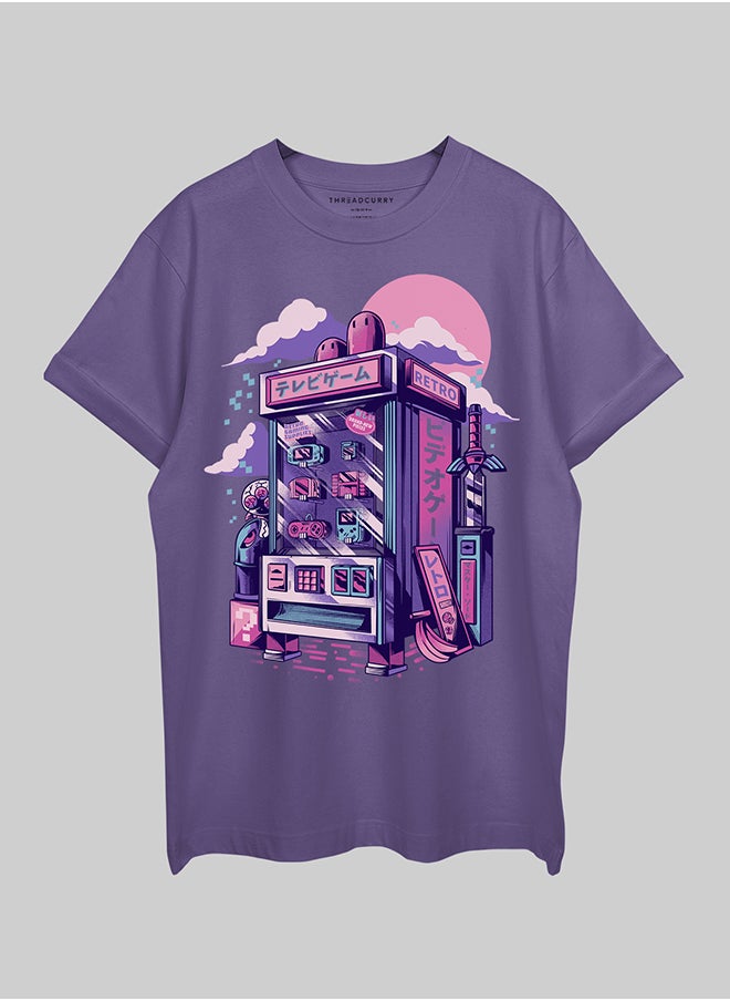 THREADCURRY THREADCURRY Retro Machine Oversized Drop Shoulder Cotton Loose Printed T-Shirt for Men  - Image 1