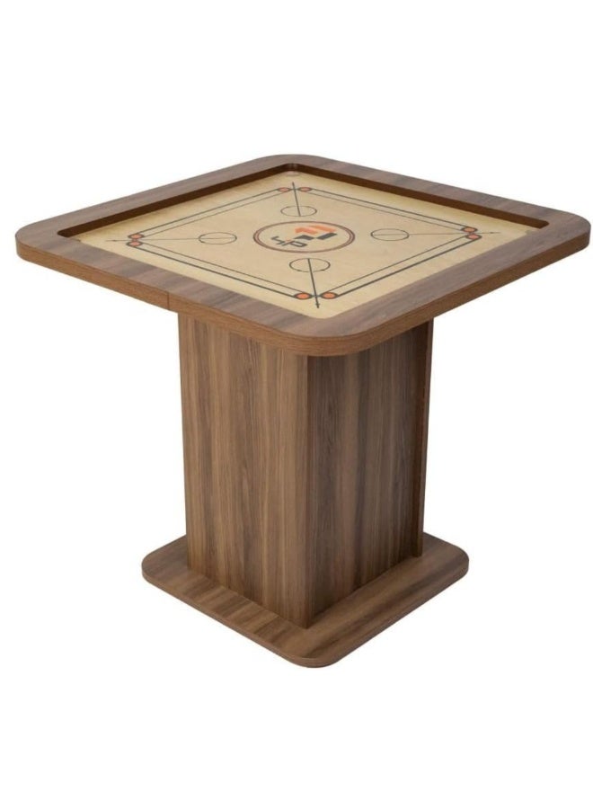 فور بلس طاولة ألعاب 2 في 1 (بلوت وكاروم) بأرجل مرتفعة مخصصة لـ 4 لاعبين، سطح مخملي، مقاس 97x97x73cm، لون أزرق (نوع الخشب: خشب الجوز) - Image 1