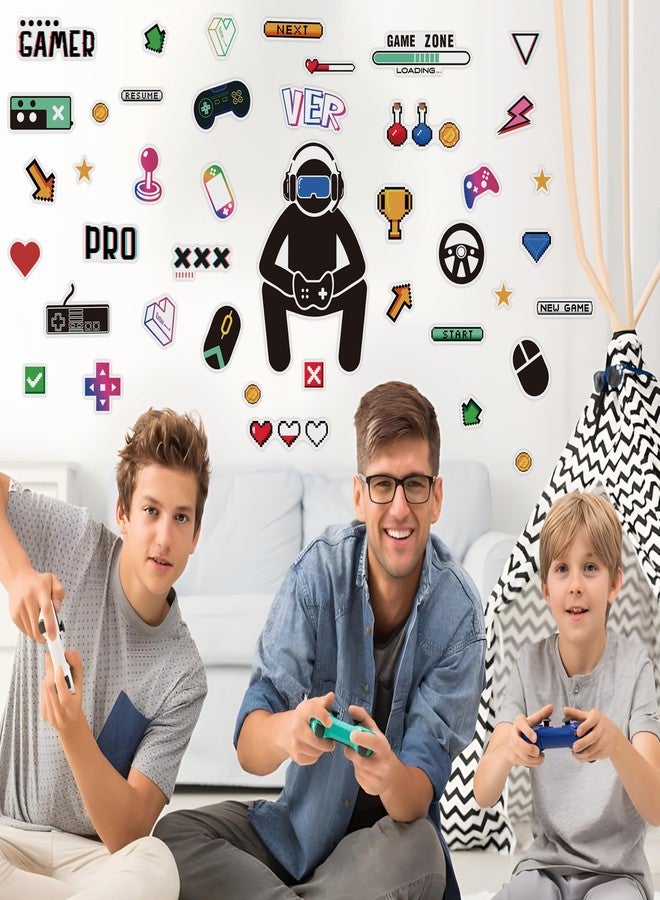 Robmoda ملصقات جدارية مضيئة في الظلام لعشاق ألعاب الفيديو، ملصقات جدارية لألعاب الفيديو على شكل عصا تحكم، ديكور غرفة نوم الأطفال الرضع أو غرفة اللعب - Image 4