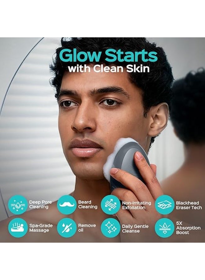 COSLUS Silicone Face Scrubber: Electric Waterproof Face Wash Brush Pore Cleansing Brush - Image 5