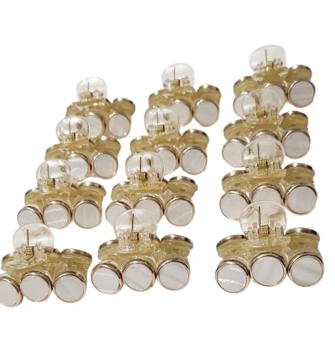 Generic Trendy Golden Button Stone Hair Clutcher for Women Girls  - Image 1