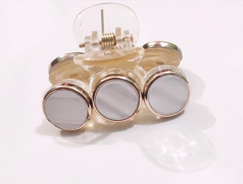 Generic Trendy Golden Button Stone Hair Clutcher for Women Girls  - Image 4
