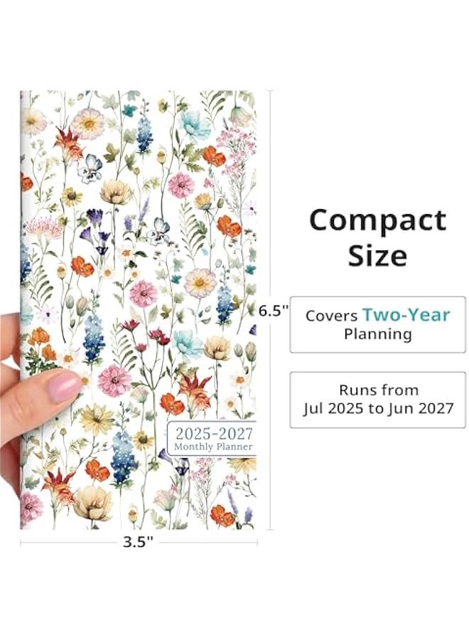 Arabest Pocket Calendar 2025-2027 for Purse, Two Year Monthly Planner Pocket Size, Jul 2025 to Jun 2027 Monthly Planner Small Size (6.5 x 3.5)-Wildflower  - Image 5