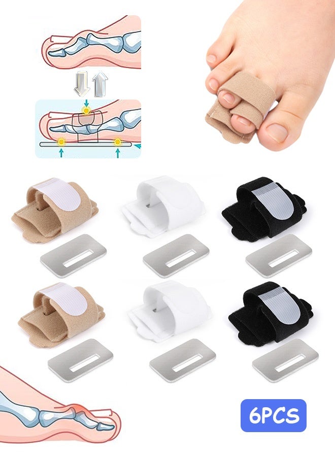 إم إكس إن 6 قطع من جبيرة إصبع القدم المكسورة، جبيرة إصبع القدم المكسورة، للنساء والرجال المكسورة لدعم إصبع القدم، جبائر إصبع القدم لتصحيح إصبع القدم المطرقة، إصبع القدم المجعد، إصبع القدم الكبير - Image 1