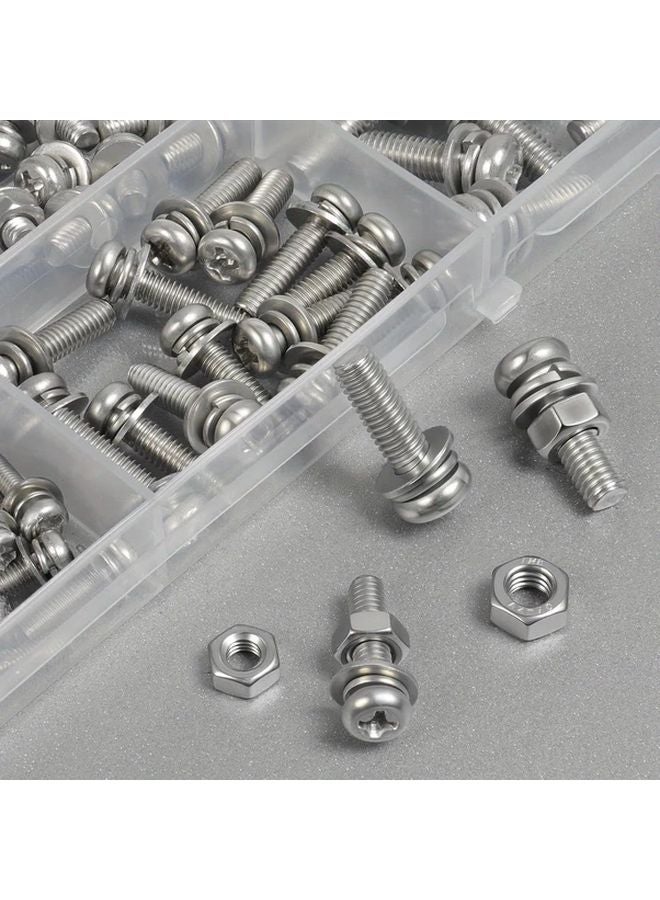 320 قطعة مجموعة صواميل وبراغي سداسية M2 M2.5 M3 M4 M5 مجموعة مسامير وصواميل مقياس مترية - Image 3