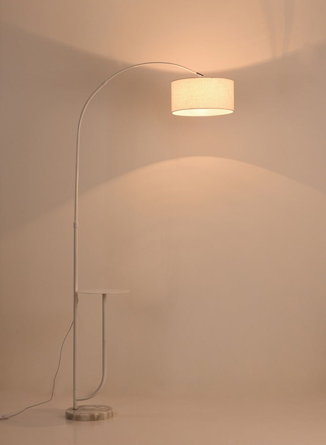 Sharpdo Pure Natural Marble Floor Lamp with Shelf, 12W LED 3-color dimming, White 180X100 cm - Image 4