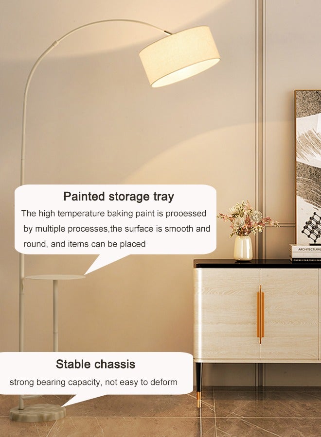 Sharpdo Pure Natural Marble Floor Lamp with Shelf, 12W LED 3-color dimming, White 180X100 cm - Image 3