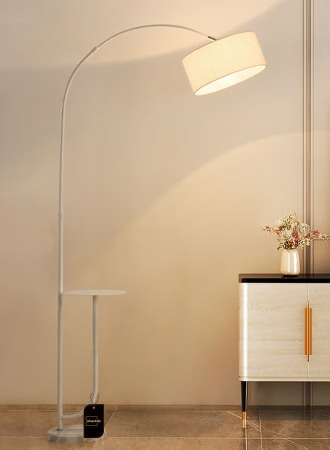 Sharpdo Pure Natural Marble Floor Lamp with Shelf, 12W LED 3-color dimming, White 180X100 cm - Image 2