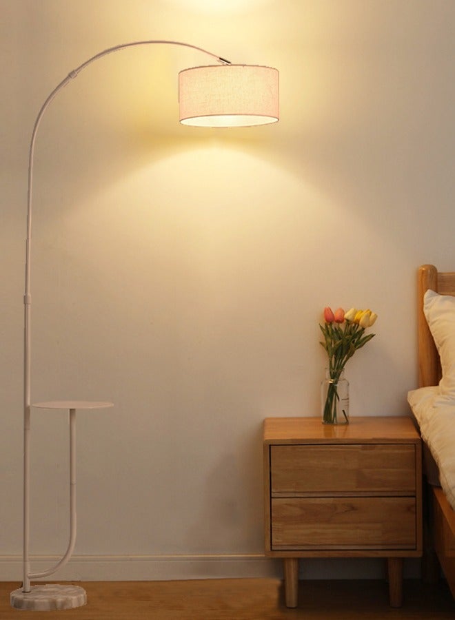 Sharpdo Pure Natural Marble Floor Lamp with Shelf, 12W LED 3-color dimming, White 180X100 cm - Image 1