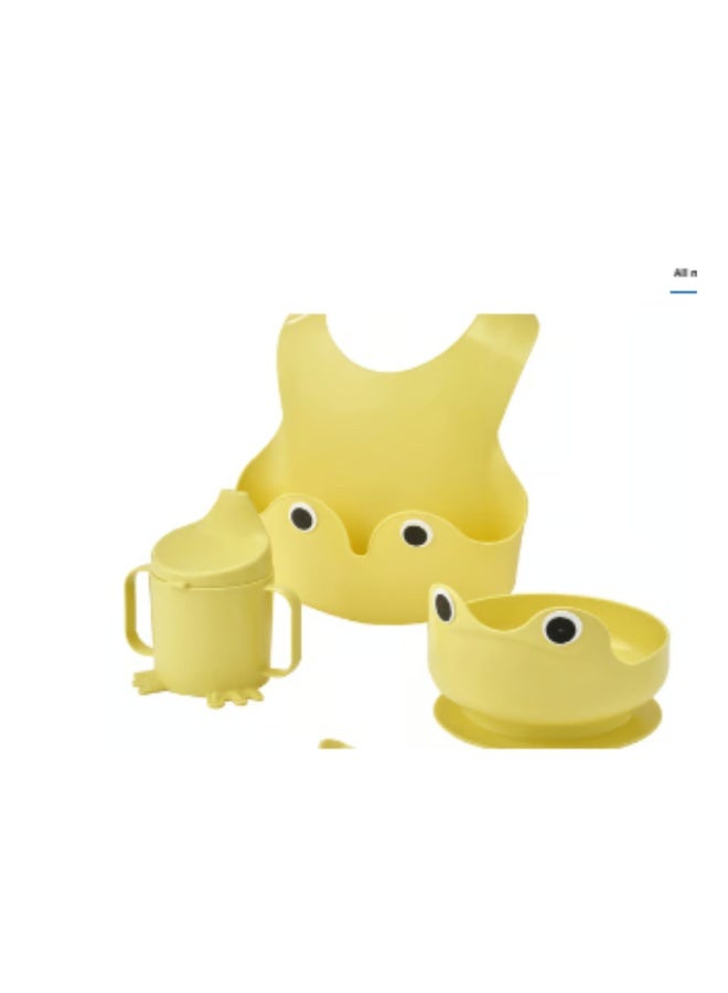 MATA 4-piece eating set, light yellow - Image 2