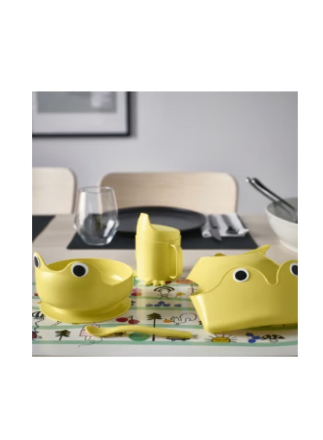 MATA 4-piece eating set, light yellow - Image 3