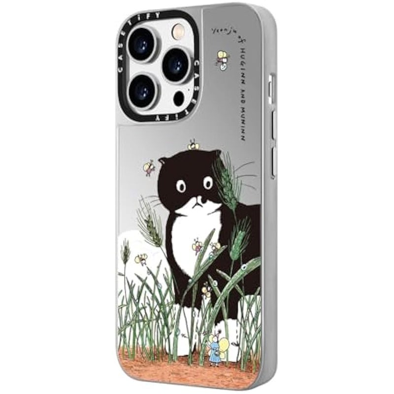 Casetify Mirror Case for iPhone 14 Pro Compatible with Magsafe - MODAERI's Summer - Silver on Silver - Image 5