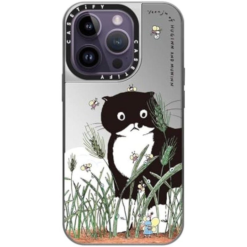 Casetify Mirror Case for iPhone 14 Pro Compatible with Magsafe - MODAERI's Summer - Silver on Silver - Image 2