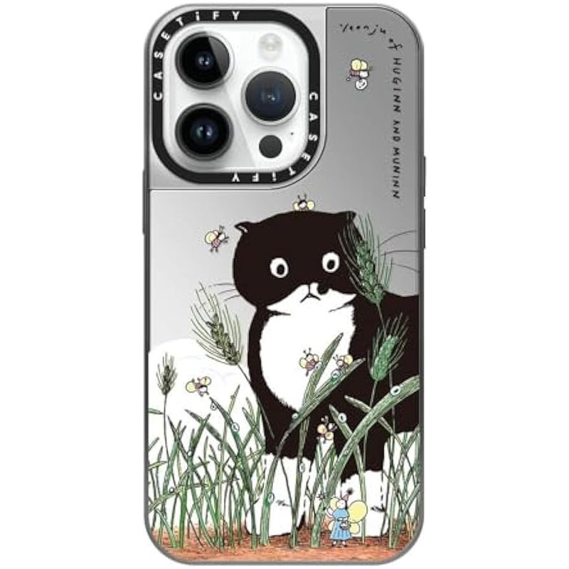 Casetify Mirror Case for iPhone 14 Pro Compatible with Magsafe - MODAERI's Summer - Silver on Silver - Image 1