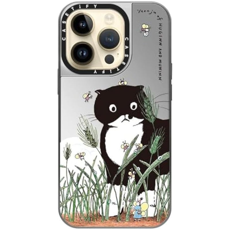 Casetify Mirror Case for iPhone 14 Pro Compatible with Magsafe - MODAERI's Summer - Silver on Silver - Image 4