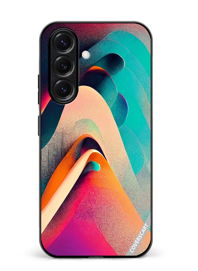 VR CREATIVE Protective Case Cover For Samsung Galaxy S25 Plus Abstract Waves Lines Design Multicolour